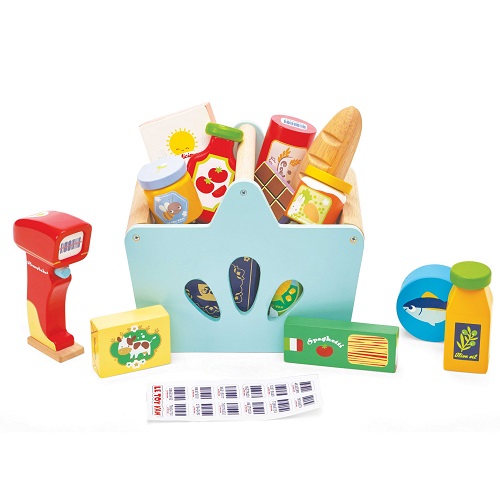 Lekemat i tre - Handlekurv, matvarer og scanner - Le Toy Van