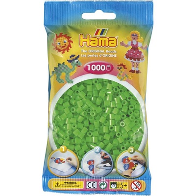 Perler, Midi 1000 stk - Grønn fluorescent - Hama
