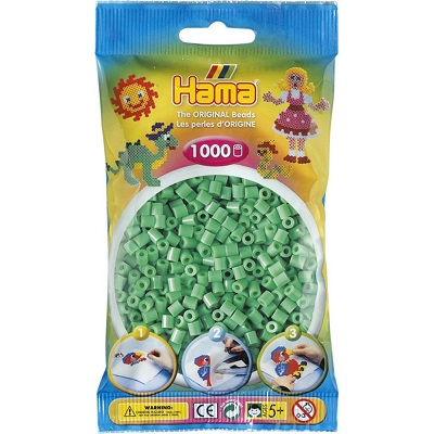 Perler, Midi 1000 stk - Lys grønn - Hama