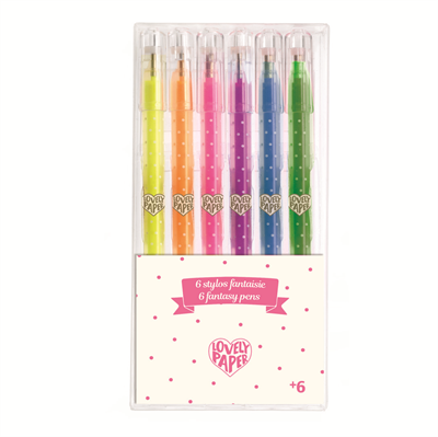 Glitterpenner, neon gel pens - Djeco