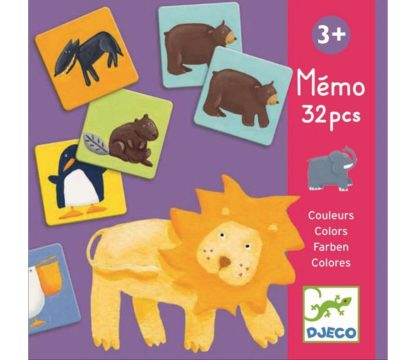 Memospill med fargerike dyr fra Djeco. Spill barn 3 år. Memo spill. Spill med dyr.